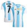 Maillot de Supporter Argentine De Paul 7 Domicile 2024 Pour Homme